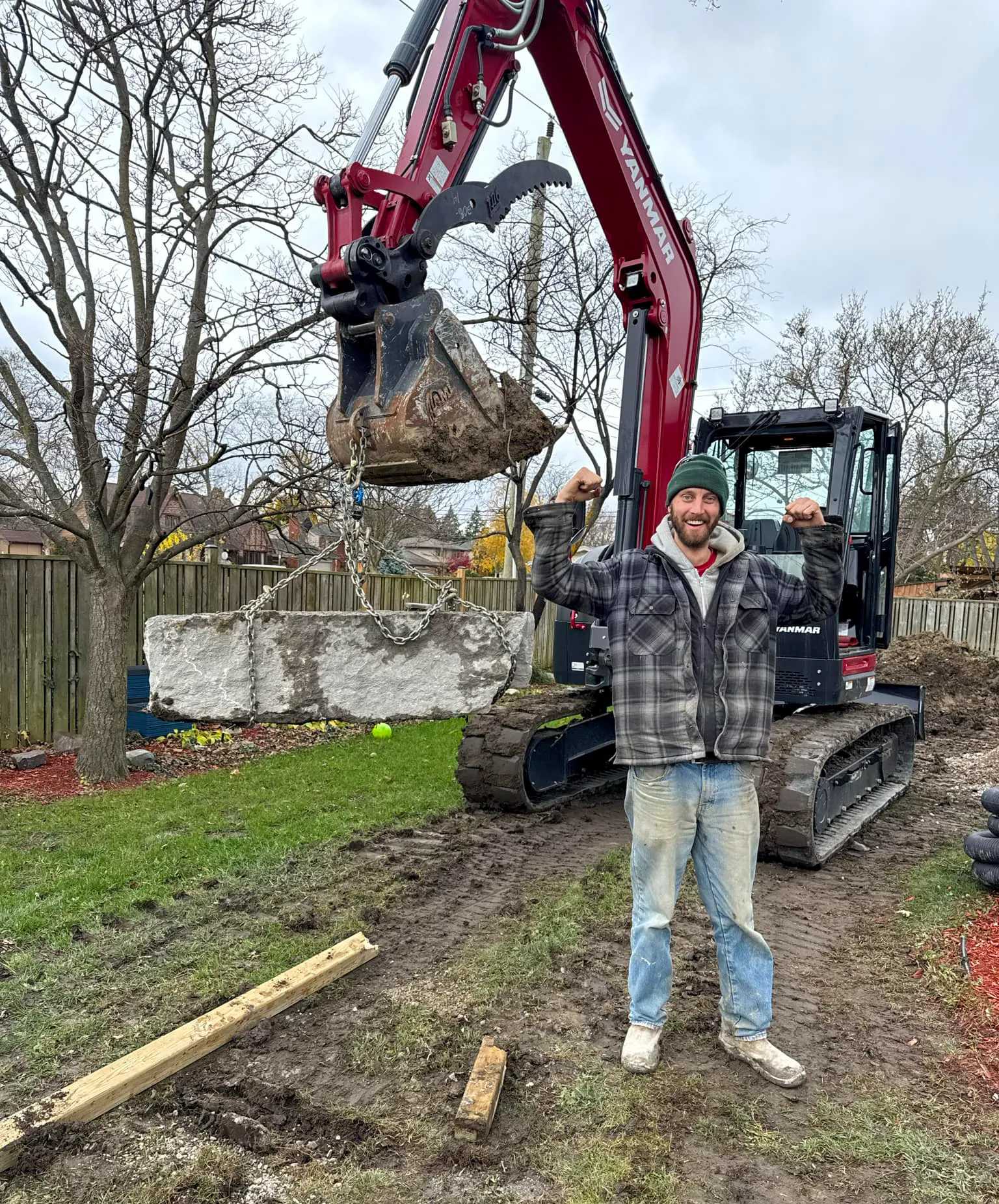Professional excavation team at work
