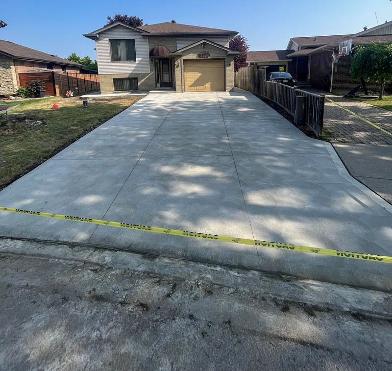 Completed concrete driveway in Windsor