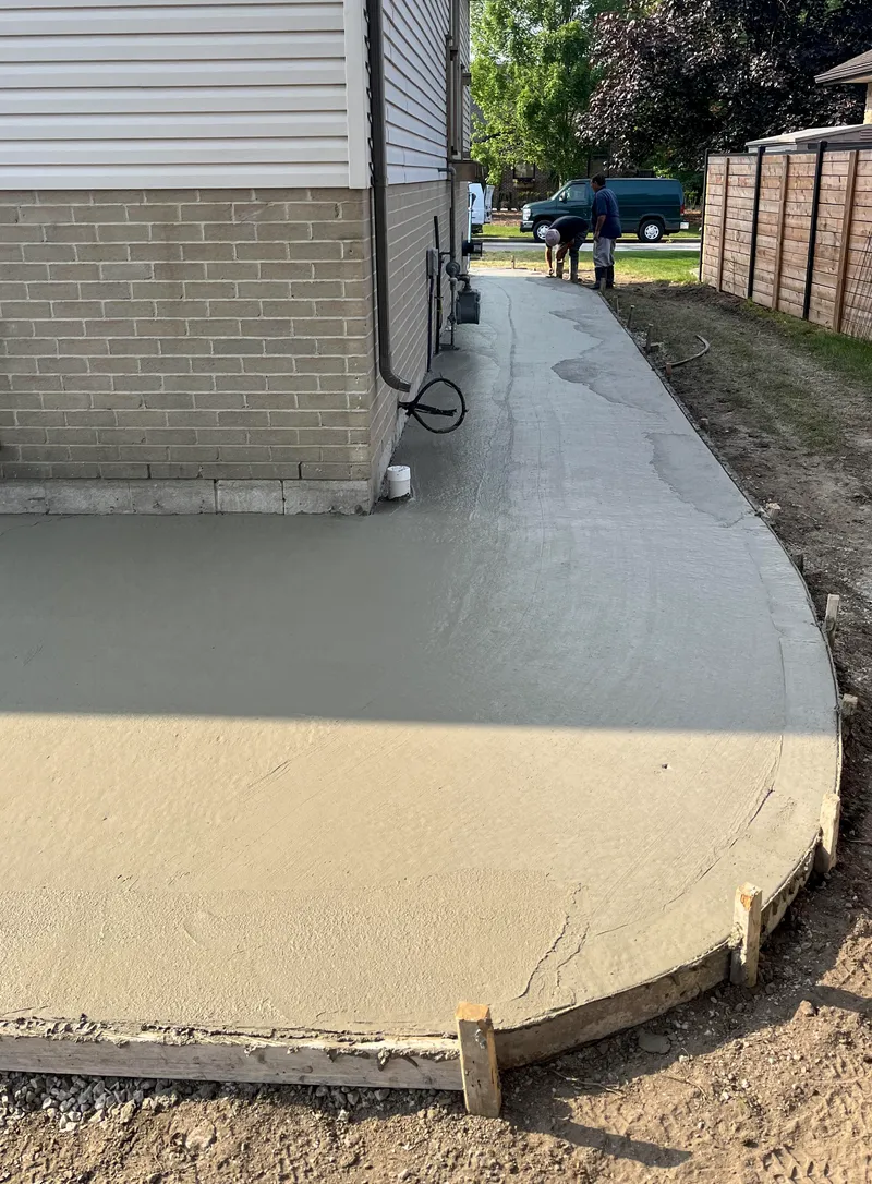 Concrete walkway installation in Windsor