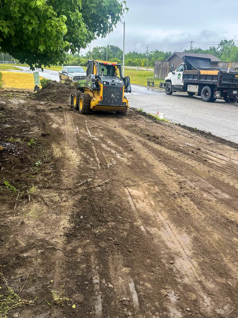 Prepared ground for sod installation in Windsor