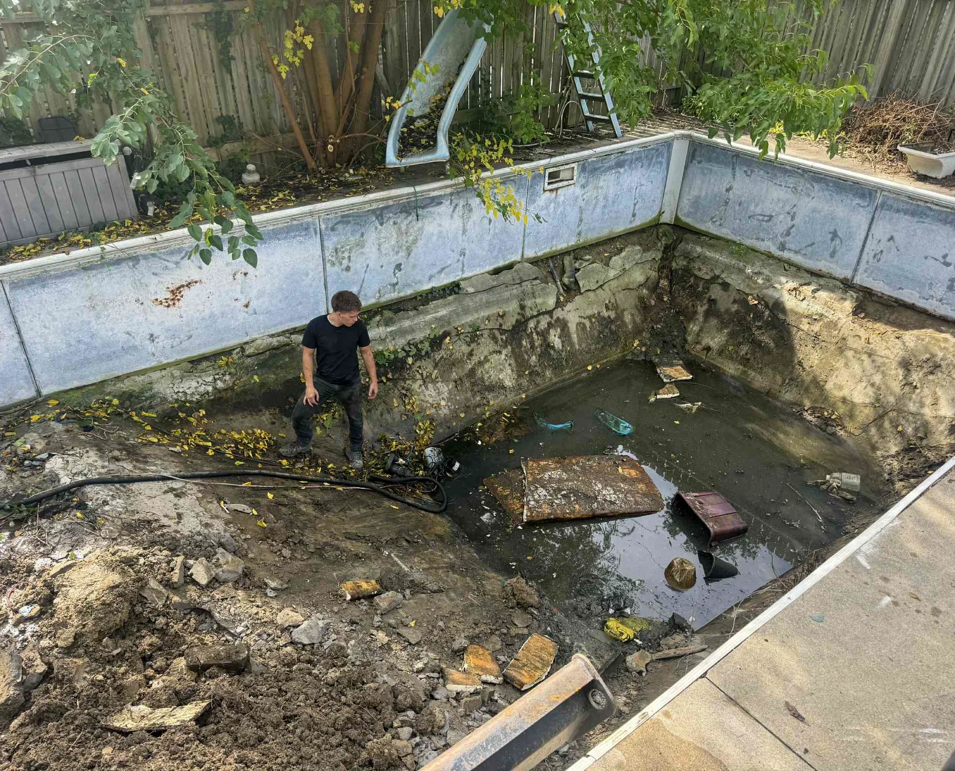 Pool demolition and removal in Windsor by Legacy Exteriors