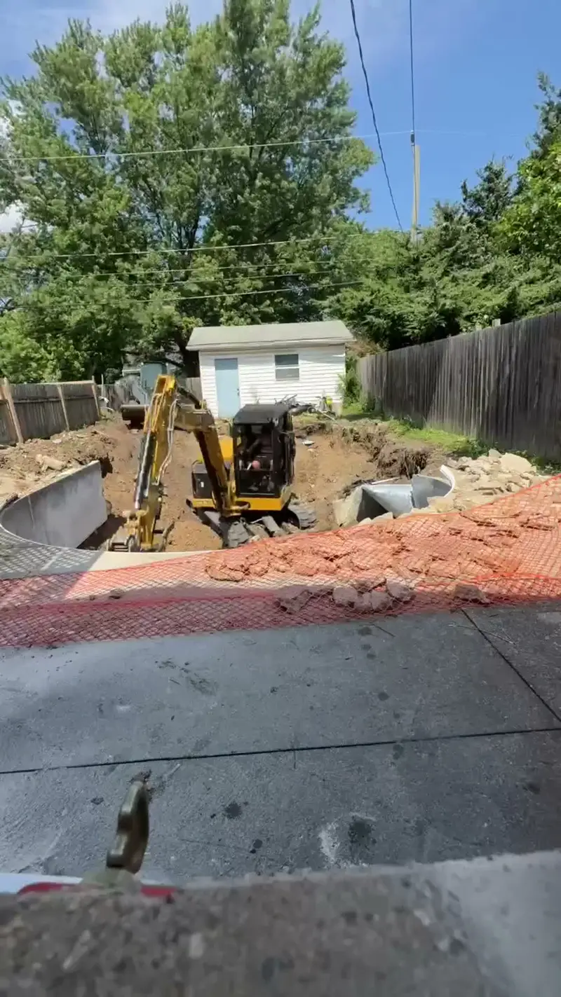 Timelapse of a complete pool fill-in and removal